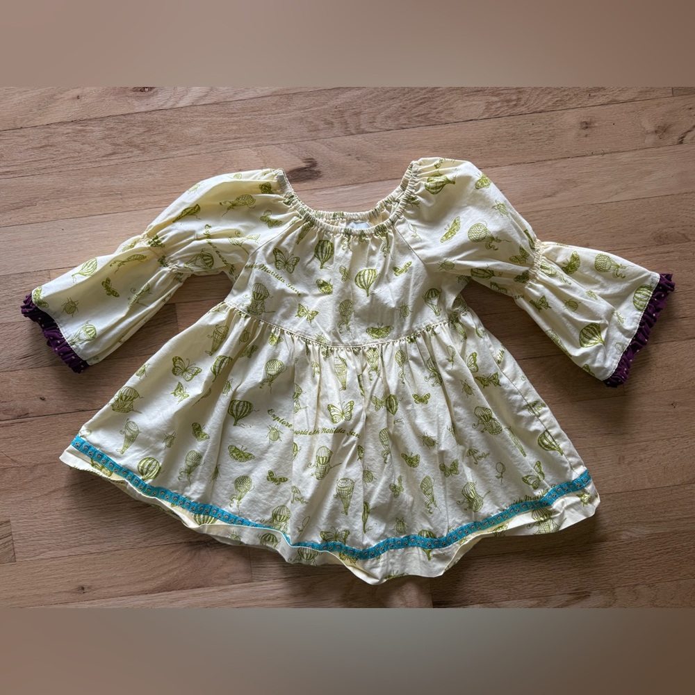 Girls Matilda Jane Hot Air Balloon cream peasant style long sleeve top size 6
